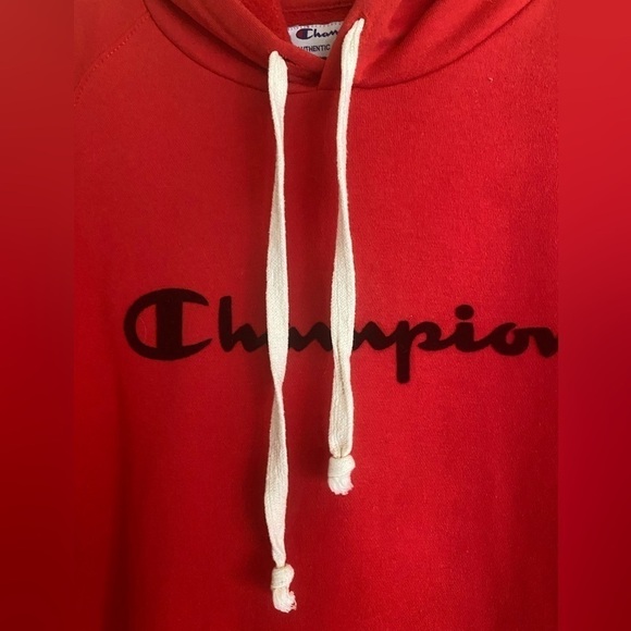 Champion Red Fleece Hoodie Mens Size XL/TG/EG Pre-Owned Excellent Condition - Picture 4 of 11